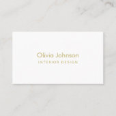 Interior Design Chic Gold White Business Card 名刺 (正面)