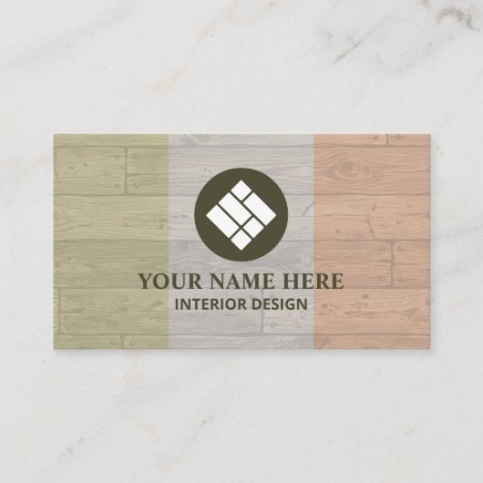 Interior Design Chic Pastel Wood Texture 名刺 (正面)