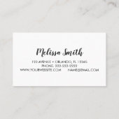 Interior Design Floral Pattern Gray Business Card 名刺 (裏面)