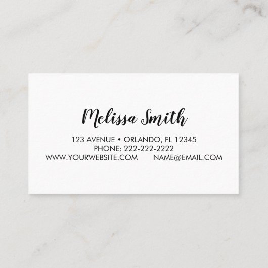 Interior Design Floral Pattern Gray Business Card 名刺 (裏面)