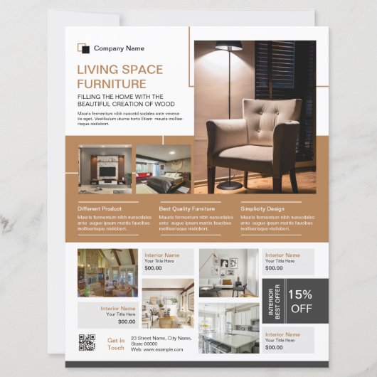 Interior Design Flyer Template | Modern Home Decor (正面)