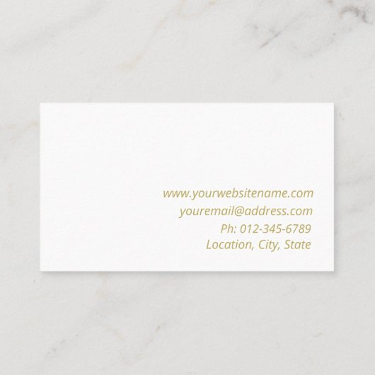 Interior Design Gold White Business Card 名刺 (裏面)