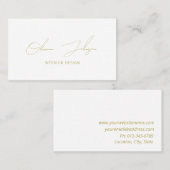 Interior Design Gold White Business Card 名刺 (正面/裏面)
