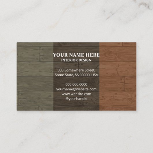 Interior Design Modern Wood Texture Aesthetic 名刺 (裏面)