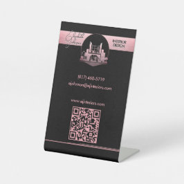 Interior Design or Architect Logo Black and Rose 台座サイン