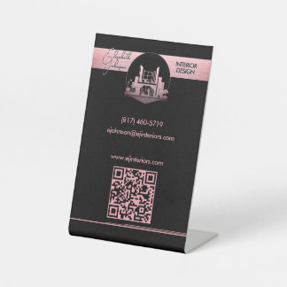 Interior Design or Architect Logo Black and Rose  台座サイン