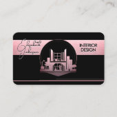 Interior Design or Architect Logo Black and Rose 名刺 (正面)