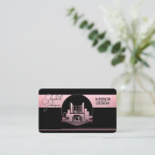 Interior Design or Architect Logo Black and Rose 名刺 (スタンド正面)