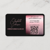 Interior Design or Architect Logo Black and Rose 名刺 (裏面)