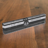 Interior Design or Architect Logo Black and Steel  デスクネームプレート (側面)