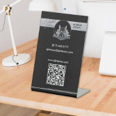 Interior Design or Architect Logo Black and Steel  台座サイン