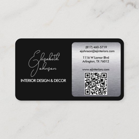 Interior Design or Architect Logo Black and Steel  名刺 (裏面)