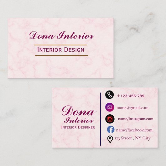 Interior Designer Business Card 名刺 (正面/裏面)