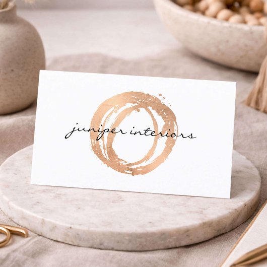 Interior Designer Business Card Rose Gold Logo 名刺