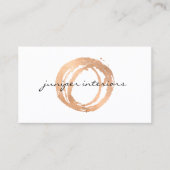 Interior Designer Business Card Rose Gold Logo 名刺 (正面)