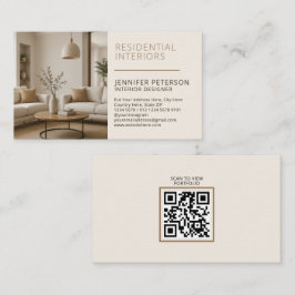 Interior Designer Freelance | ニュートラルベージュ 名刺