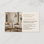 Interior Designer Freelance | ニュートラルベージュ 名刺 (正面)