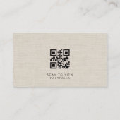 Interior Designer Linen Photo QR Code 名刺 (裏面)