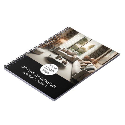 Interior Designer Logo Photo Black ノートブック (左側)