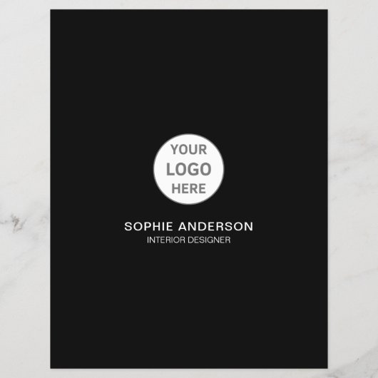 Interior Designer Logo Photo Black Professional チラシ (裏面)