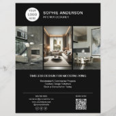 Interior Designer Logo Photo Black Professional チラシ (正面)