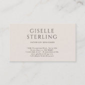 Interior Designer Luxury Neutral Modern Elegant 名刺 (正面)