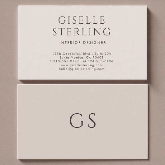 Interior Designer Luxury Neutral Modern Elegant 名刺