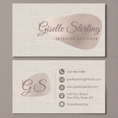 Interior Designer Neutral Beige Linen Abstract 名刺