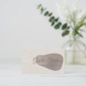 Interior Designer Neutral Beige Linen Abstract 名刺 (スタンド正面)