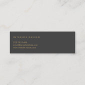 Interior Designer Vintage Modernist Logo  スキニー名刺 (裏面)
