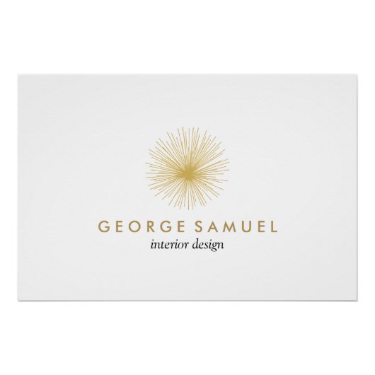 Interior Designer Vintage Modernist Logo ポスター (正面)