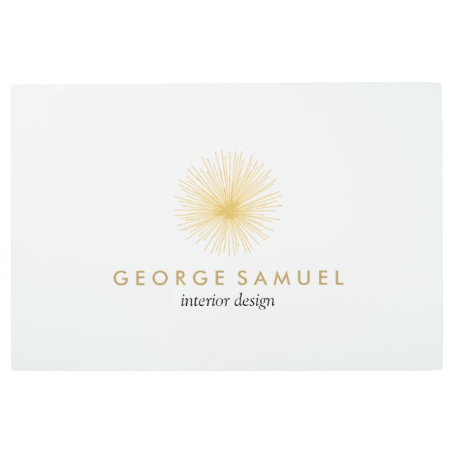 Interior Designer Vintage Modernist Logo メタルプリント (正面)