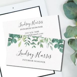 Interior Designer Watercolor Eucalyptus 名刺