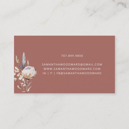 Interior Designer Wildflowers CreTam Terracotta 名刺 (裏面)