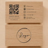 Interior Designer Wood Professional QR Code 名刺
