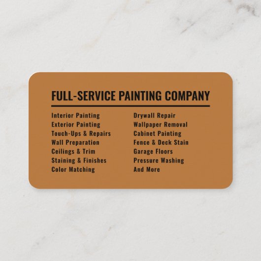Interior & Exterior Painting Services Black Copper 名刺 (裏面)