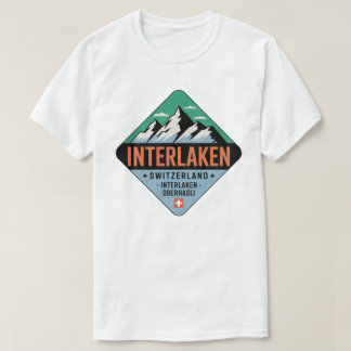 Interlaken Switzerland Mountain Badge Tee Tシャツ