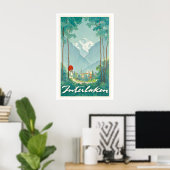 Interlaken Switzerland Vintage Travel Poster ポスター (ホームオフィス)