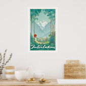 Interlaken Switzerland Vintage Travel Poster ポスター (キッチン)