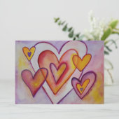 Interlocating Loveハート招待状または招待状 招待状 (スタンド正面)