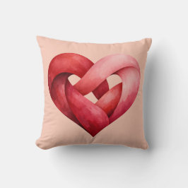 Interlocked Heart Throw Pillow Red Pink Love Decor クッション