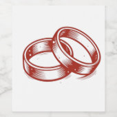 Interlocked Rings ワイン ラベル - エレガントな結婚式用ボトル装飾 (シングルラベル)