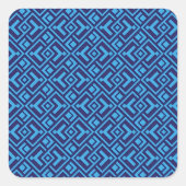 Interlocking Diamonds: Dark Blue Geometric Pattern スクエアシール (正面)