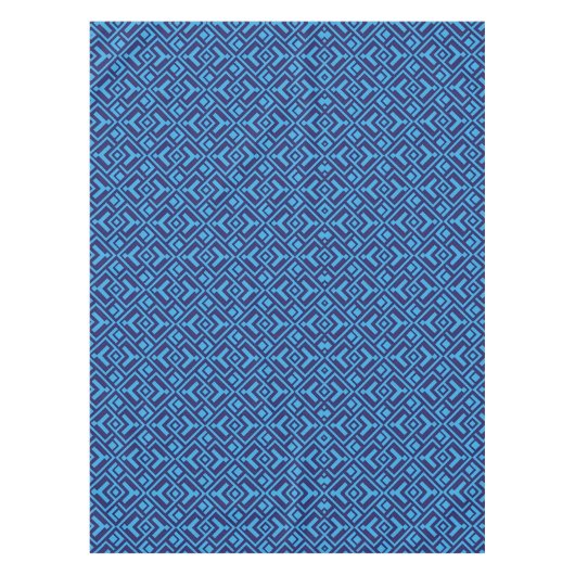 Interlocking Diamonds: Dark Blue Geometric Pattern テーブルクロス (正面)