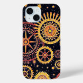 Interlocking gears abstract geometric surface art Case-Mate iPhoneケース (裏面)