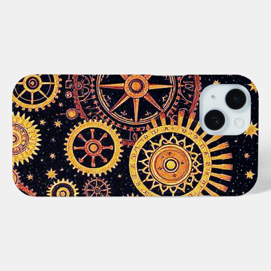 Interlocking gears abstract geometric surface art Case-Mate iPhoneケース (裏面 (横))