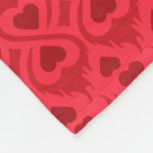 Interlocking Red Hearts Optical Pattern フリースブランケット (角)