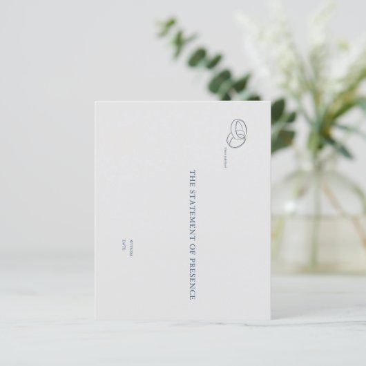Interlocking Rings- Minimalist Wedding Notecards  (スタンド正面)