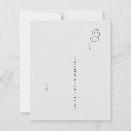Interlocking Rings- Minimalist Wedding Notecards  (正面)