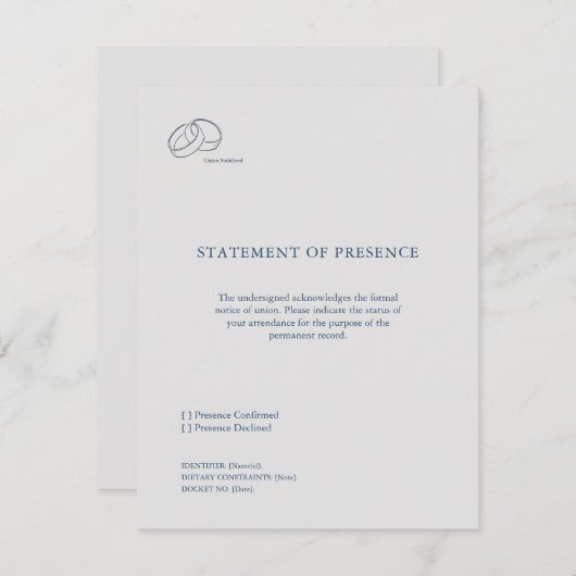 Interlocking Rings- Union Response Card 出欠カード (正面/裏面)